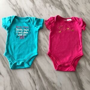 Pair Of Newborn Girl Cute Onesies